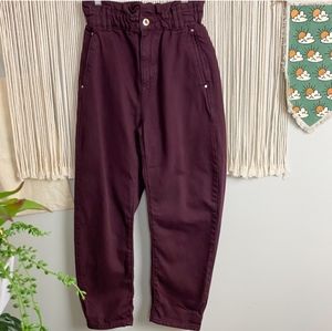 Zara Paperbag High Waisted Straight Jeans Size 2